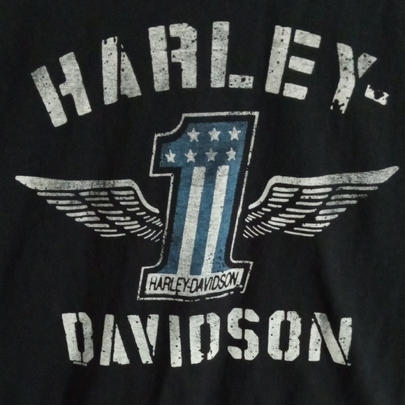 Harley-Davidson Other - Harley-Davidson Winged 1 Black Short Sleeve Tee Men’s Large